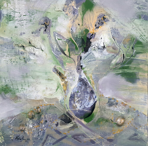 FOUND BEAUTY REALITIES PERENNIAL STILL LIFE BY O KLOSKA van Ovidiu Kloska, Schilderij te koop op Singulart
