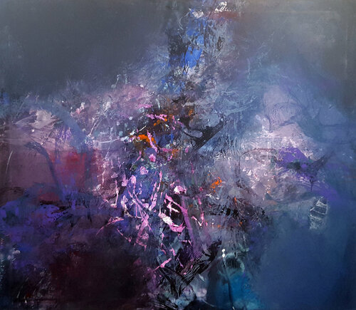 Large XXL 150 cm Lost In Movement Exuberant Colors Fantastic Vibrations By O KLOSKA Ovidiu Kloska