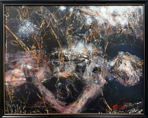 Spiritual Romantic Fascinating Large Painting I Want To Die In Another Galaxy 27 By O KLOSKA di Ovidiu Kloska, Pittura in vendita su Singulart