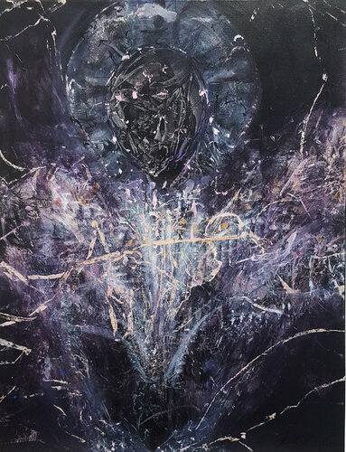Dark Enigmatic Human Shape Angel By KLOSKA di Ovidiu Kloska, Pittura in vendita su Singulart
