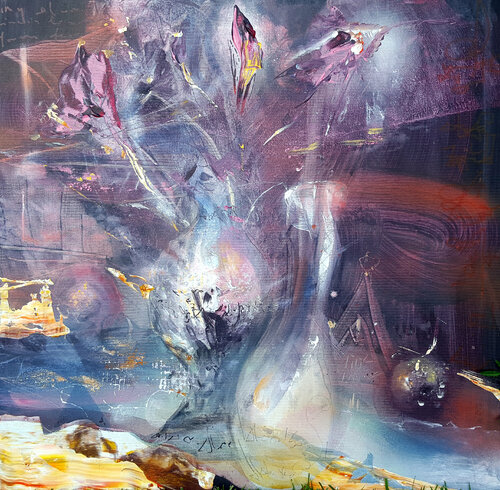Autumn Colors Enigmatic Still Life Signed Ovidiu Kloska di Ovidiu Kloska, Pittura in vendita su Singulart