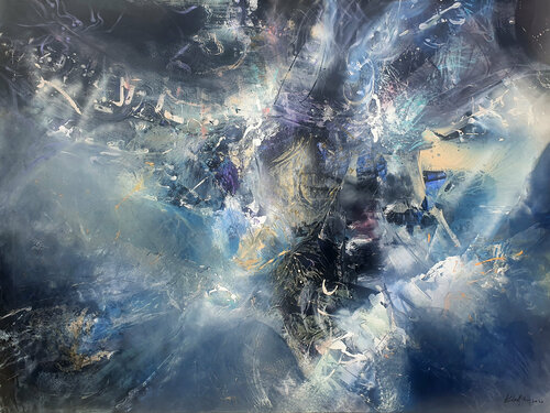 Gigantic Size XXL Painting The Beauty Of The Black By O KLOSKA di Ovidiu Kloska, Pittura in vendita su Singulart