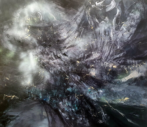 Gigantic Size XXL Painting Between The Light And Creation By O KLOSKA di Ovidiu Kloska, Pittura in vendita su Singulart