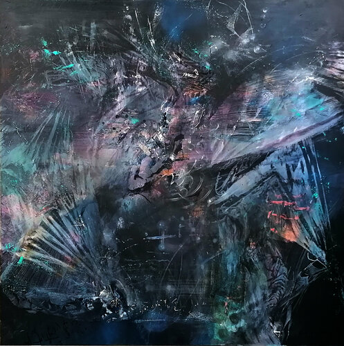 Gigantic Size XXL Painting Enigmatic Bizzare Abstract Mindscape By O KLOSKA von Ovidiu Kloska, Malerei kaufen auf Singulart