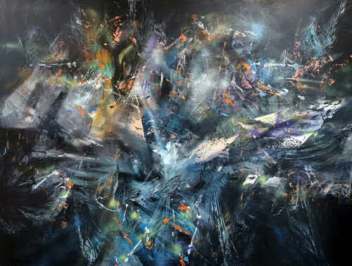 Gigantic Huge XXL Painting Childhood Dreams Flying shape Melancholia By O KLOSKA Ovidiu Kloska