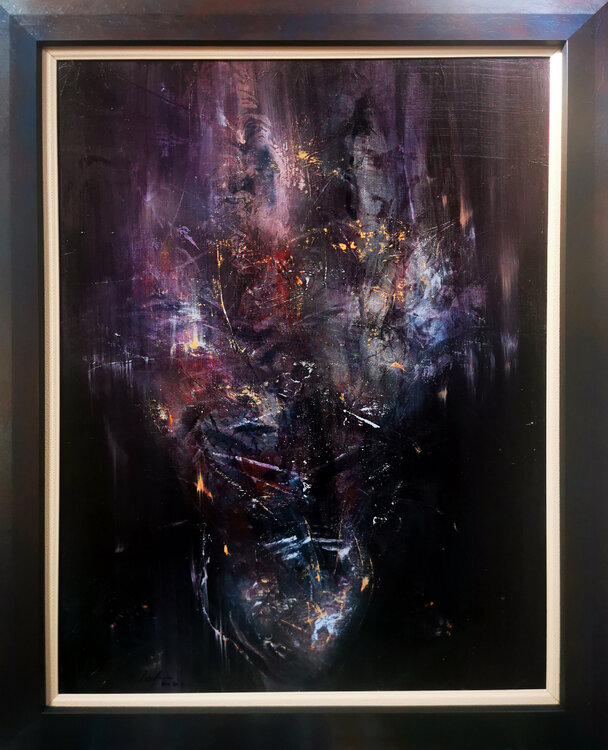 Dark Purple Ghostlly Gothic Abstract Painting Still Life By O KLOSKA Ovidiu Kloska