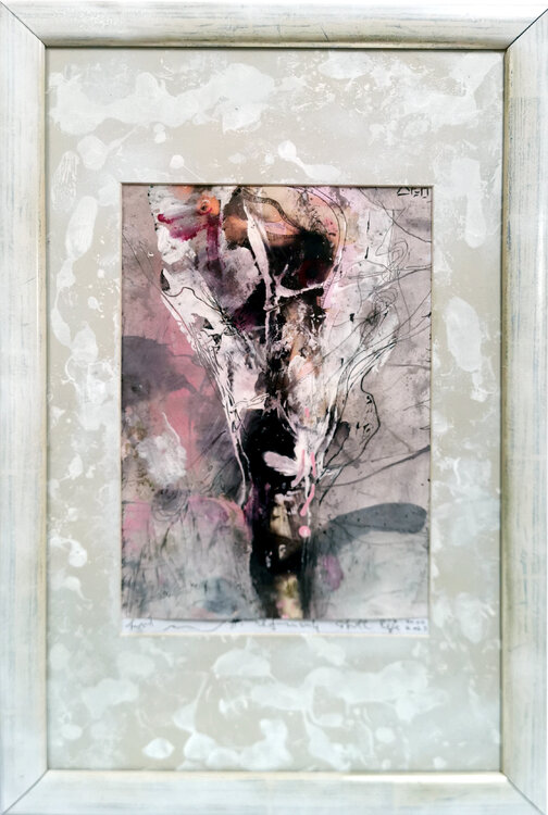 Framed enigmatic spring still life about time and eternity by O KLOSKA Ovidiu Kloska