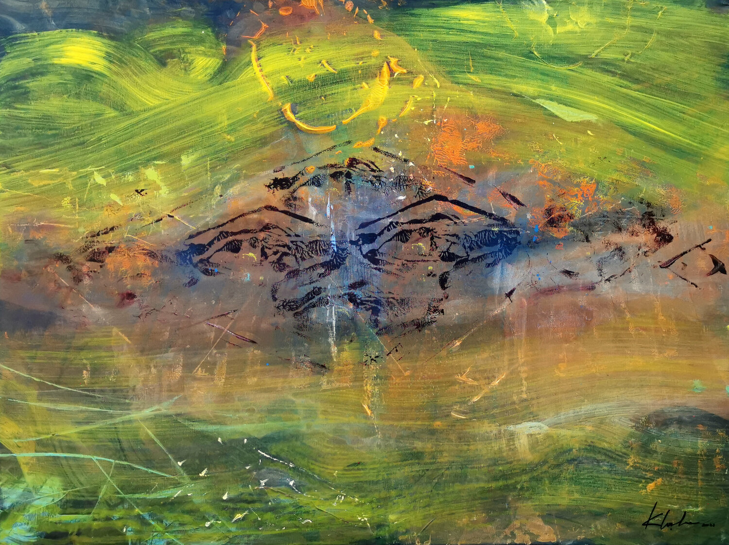 Random perfection enigmatic mindscape painting by Kloska Ovidiu Kloska Originalgemälde zu verkaufen