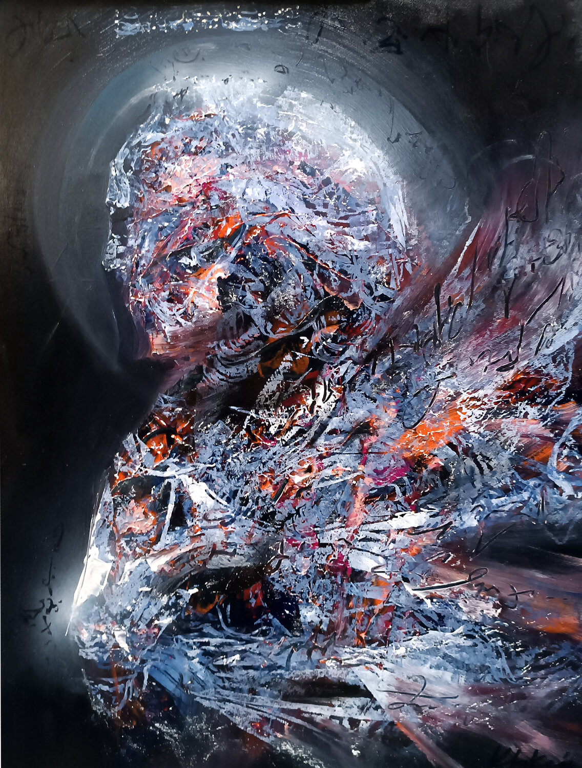 DARK ENIGMATIC CELESTIAL ANGEL MASTER O KLOSKA Ovidiu Kloska Originalgemälde zu verkaufen
