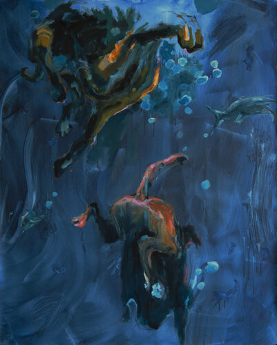 Underwater by Guela Patiachvili (2020) Painting Oil on Canvas SINGULART