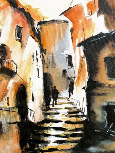 Le chemin des hiboux di Marie Ferrand, Pittura in vendita su Singulart