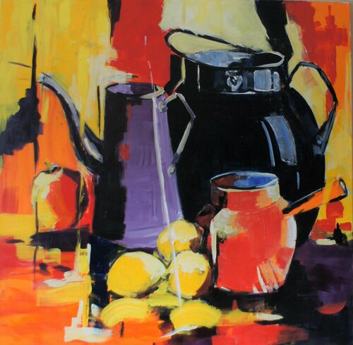 Nature morte aux trois citrons de Marie Ferrand, Pintura a la venta en Singulart