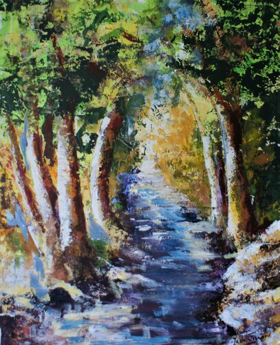 Ruisseau forestier by Marie Ferrand, Painting for Sale on Singulart