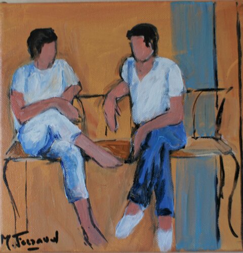 Sur un banc de Marie Ferrand, Pintura a la venta en Singulart