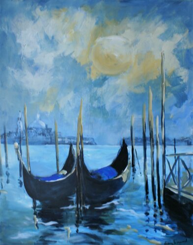 Matin d hiver sur Venise von Marie Ferrand, Malerei kaufen auf Singulart