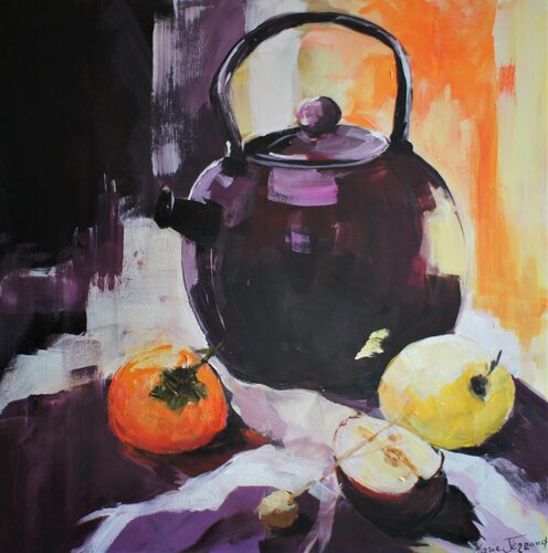 Nature morte au kaki von Marie Ferrand, Malerei kaufen auf Singulart
