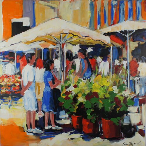 Marché aux fleurs van Marie Ferrand, Schilderij te koop op Singulart