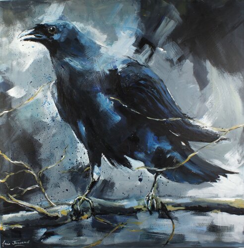 Noir c'est bleu by Marie Ferrand, Painting for Sale on Singulart