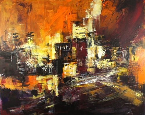 City night di Marie Ferrand, Pittura in vendita su Singulart