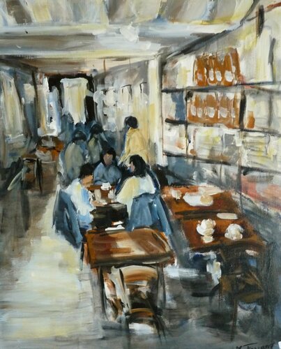 Café cerise van Marie Ferrand, Schilderij te koop op Singulart