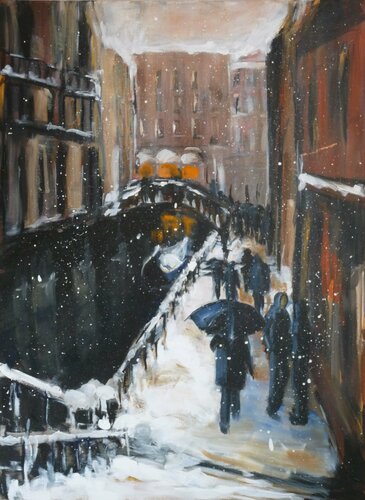 Neige a Venise di Marie Ferrand, Pittura in vendita su Singulart