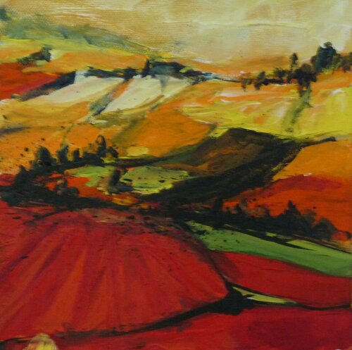 Campagne rouge van Marie Ferrand, Schilderij te koop op Singulart