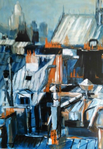 Par dessus les toits de Paris van Marie Ferrand, Schilderij te koop op Singulart