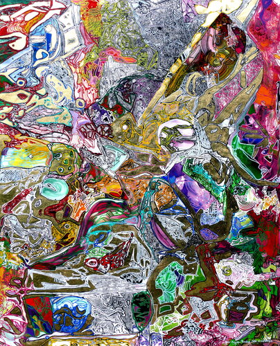 THE GOLDEN DREAM ANIMALS OF THE BROKEN EDEN di Igor Eugene Prokop, Pittura in vendita su Singulart