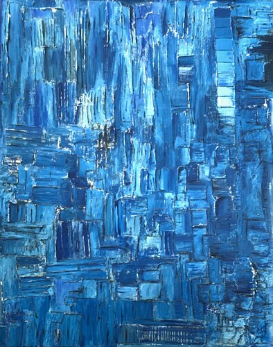 City in blue von Karina Yacoubian, Malerei kaufen auf Singulart