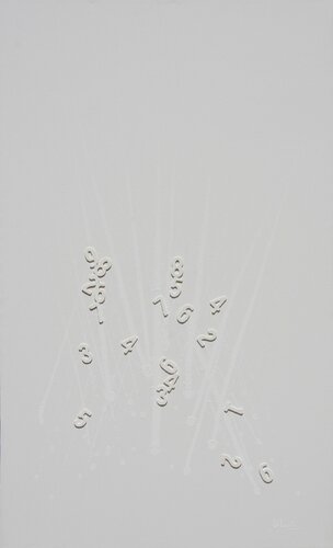 Felicità in cifre decostruzione al quadrato on-off di Stefano Di Loreto, Pittura in vendita su Singulart