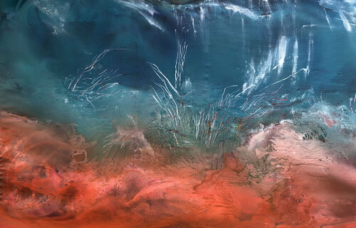 come le onde scrivono sul fondo del mare di BEATA KOZAK, Pittura in vendita su Singulart