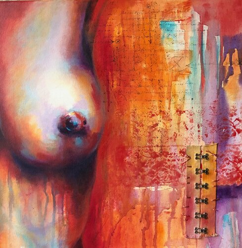 Cuerpos Color II by Ale Feijó, Painting for Sale on Singulart