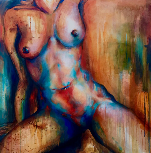 Cuerpos color by Ale Feijó, Painting for Sale on Singulart