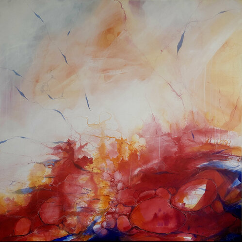 El amor estalla en el rojo by Ale Feijó, Painting for Sale on Singulart