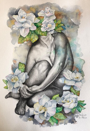 Y tu cuerpo olía a jazmines by Ale Feijó, Work on Paper for Sale on Singulart