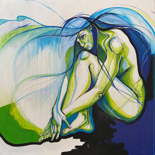 Tristeza azul van Ale Feijó, Tekening te koop op Singulart