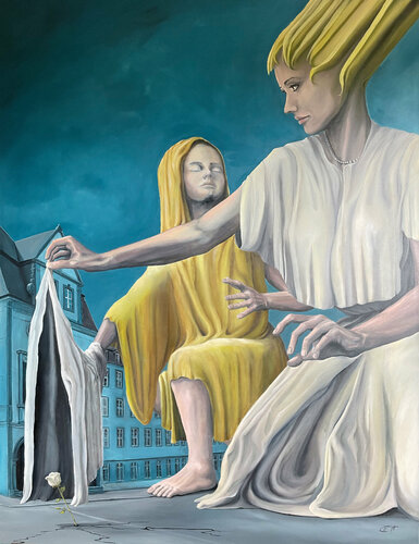 Weisse Rose par Carola E. Thiele, Peinture en vente sur Singulart