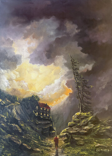 Licht im Gebirge von Carola E. Thiele, Malerei kaufen auf Singulart