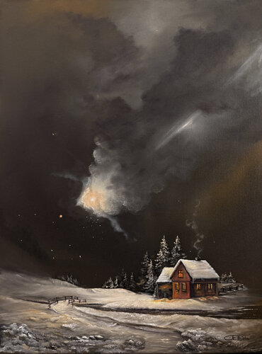 Der Komet zu Weihnachten di Carola E. Thiele, Pittura in vendita su Singulart