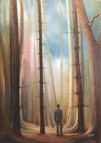 Der Diplomat---Serie Zeit im Wald van Carola E. Thiele, Schilderij te koop op Singulart