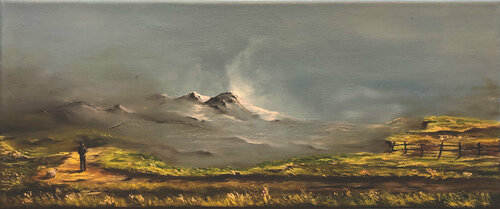 Mann im Gebirge van Carola E. Thiele, Schilderij te koop op Singulart