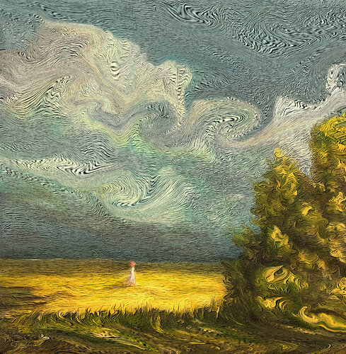 Frau mit schirm---LE 1/36---3 Wochen Liefer.-Produktionszeit di Carola E. Thiele, Digitale in vendita su Singulart