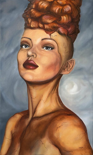 Portrait---Vergänglich van Carola E. Thiele, Schilderij te koop op Singulart