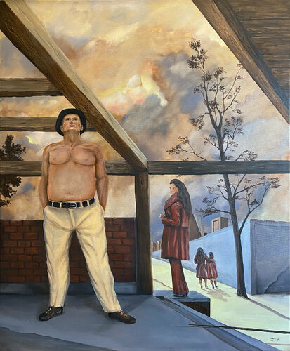 Ich bau mir ein Haus van Carola E. Thiele, Schilderij te koop op Singulart