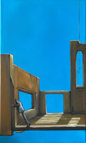 Mit dem Kopf durch die Wand by Carola E. Thiele, 絵画 for Sale on Singulart