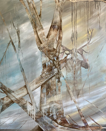 Der gehörnte Gott by Carola E. Thiele, Painting for Sale on Singulart