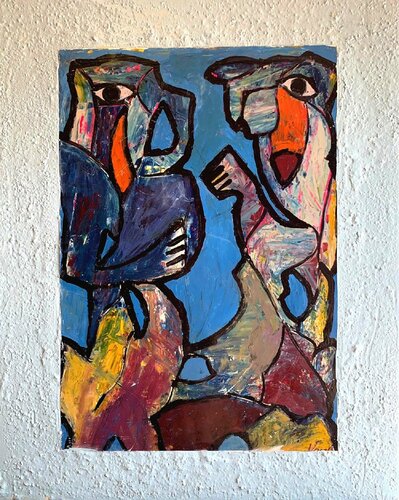 Alienigenas, dos españoles año 3.000 di Juan Varela, Pittura in vendita su Singulart