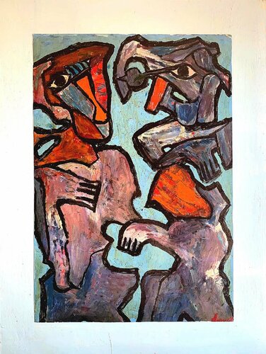 Alienigenas, dos franceses año 3.000 di Juan Varela, Pittura in vendita su Singulart