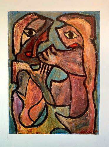 Alienigenas, dos italianos año 3.000 di Juan Varela, Pittura in vendita su Singulart