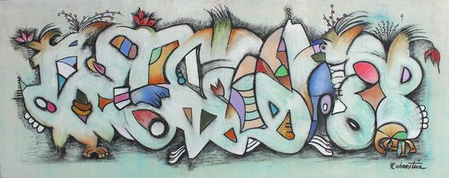 Graffiti-esque van Bruce Rubenstein, Schilderij te koop op Singulart